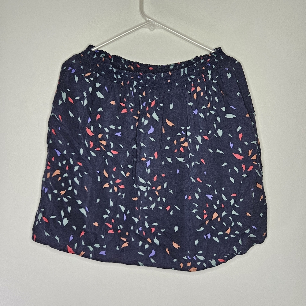 Mossimo Supply Co. Navy Mini Skirt with Multicolor Pattern Sz M